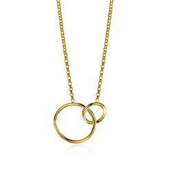 Clearance Zinzi zilveren collier geel verguld ronde vormen 42-45cm ZIC1278G