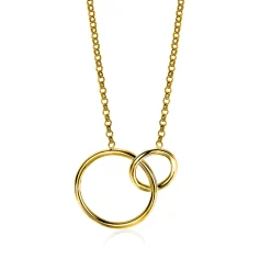 Clearance Zinzi zilveren collier geel verguld ronde vormen 42-45cm ZIC1278G