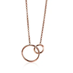 Online Zinzi zilveren collier rosé verguld ronde vormen 42-45cm ZIC1278R