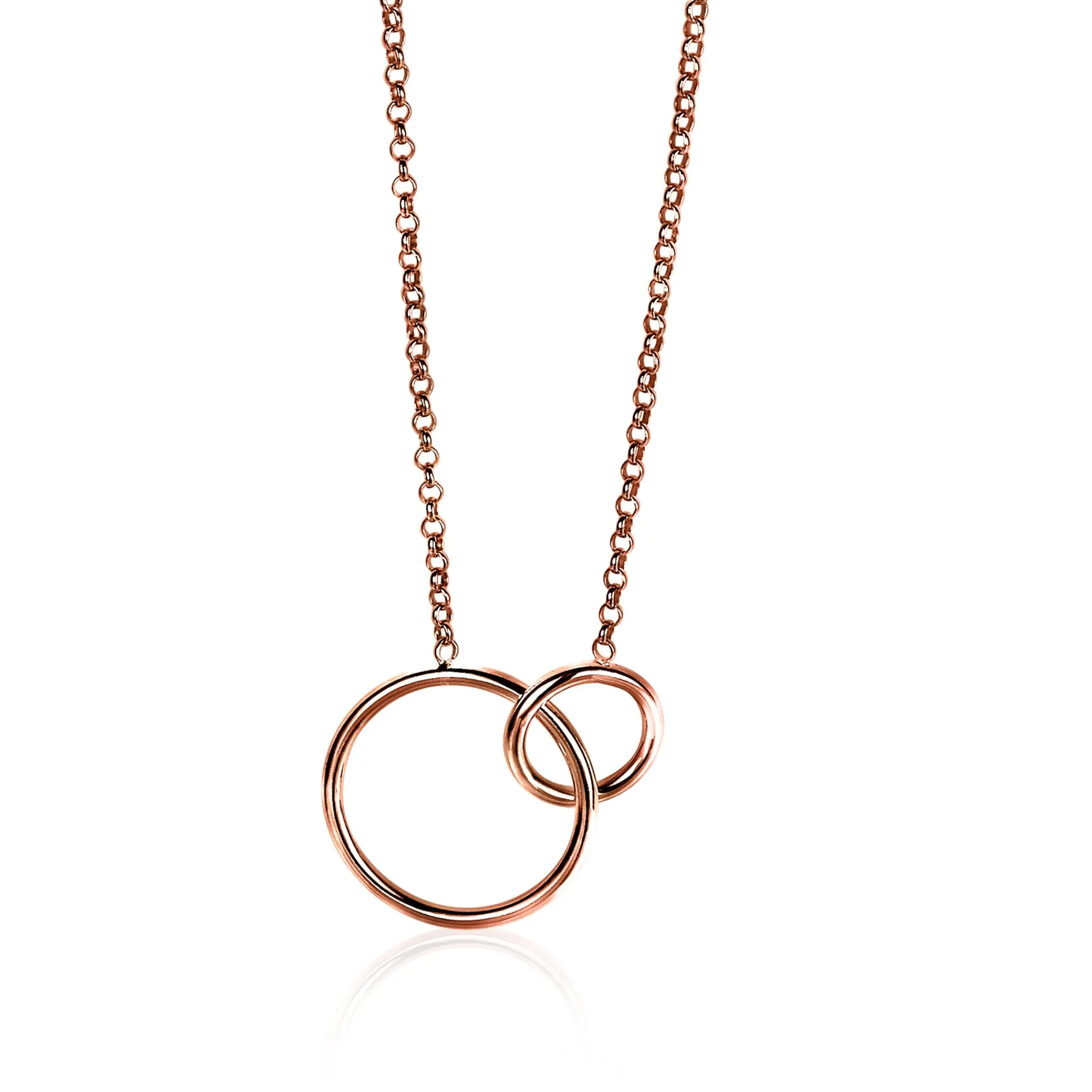 Online Zinzi zilveren collier rosé verguld ronde vormen 42-45cm ZIC1278R
