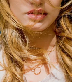 Online Zinzi zilveren collier rosé verguld ronde vormen 42-45cm ZIC1278R