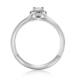 Clearance Zinzi zilveren entourage verlovingsring bezet met witte zirkonia's en klein hartje aan de zijkant ZIR2697