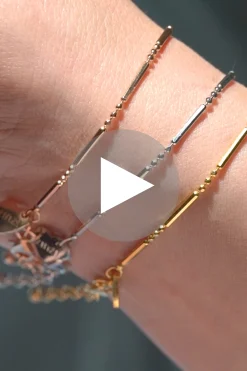Online Zinzi zilveren fantasie armband 14K geel verguld staafjes ZIA1452G