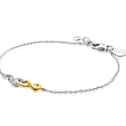 Sale Zinzi zilveren fantasie armband met aan elkaar verbonden Infinity tekens 17-19cm ZIA2649