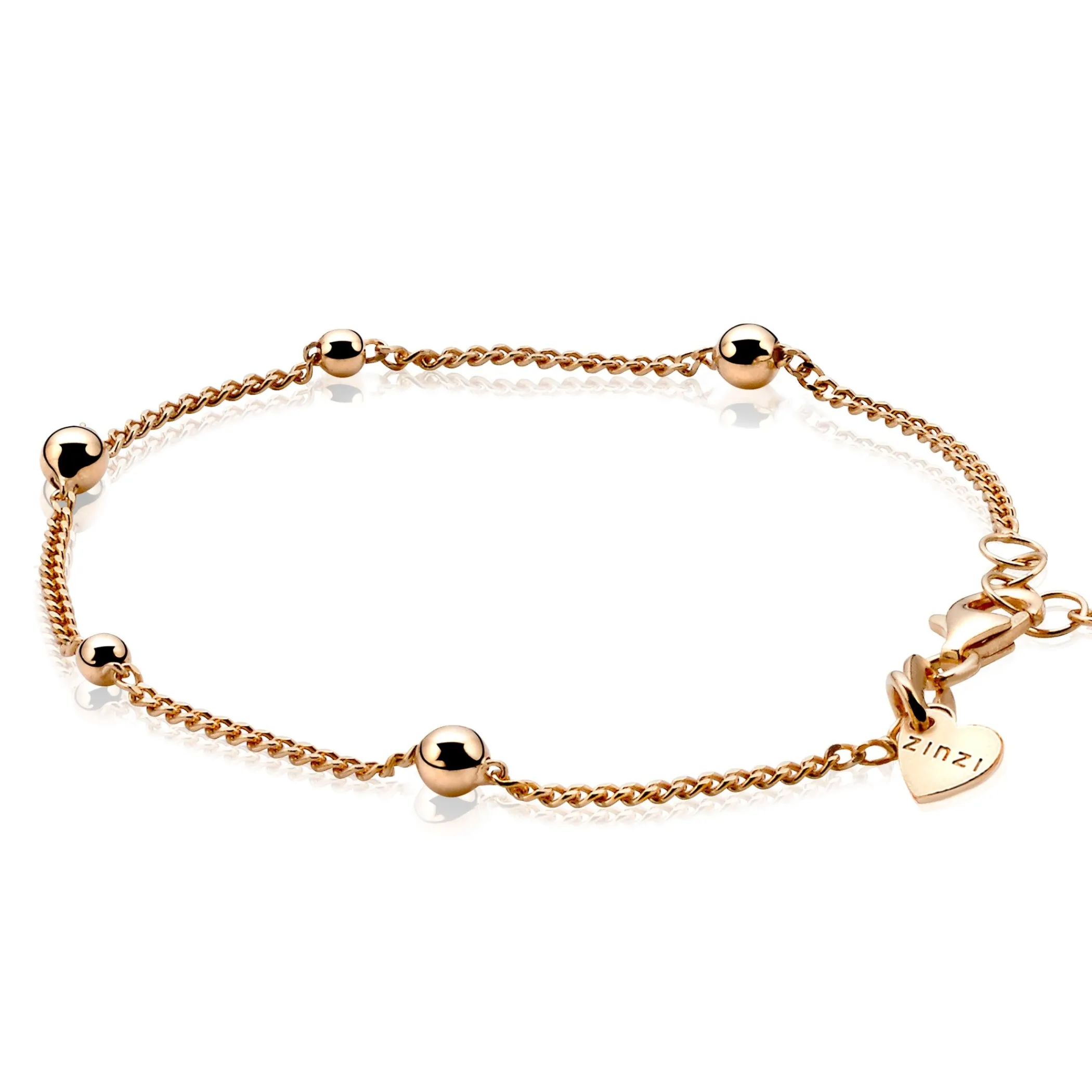 Sale Zinzi zilveren fantasie armband rosé verguld 17-20 cm ZIA987R