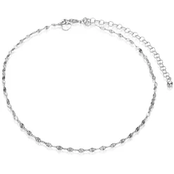 Hot Zinzi zilveren fantasie enkelband gedraaid 23+4cm ZIE1458