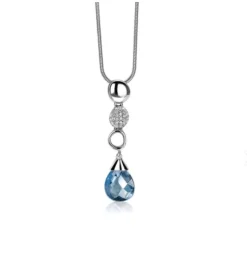 Sale Zinzi zilveren fantasie hanger druppel blauw wit ZIH1467 (zonder collier)