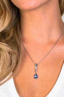 Sale Zinzi zilveren fantasie hanger druppel blauw wit ZIH1467 (zonder collier)