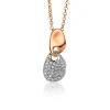 New Zinzi zilveren fantasie hanger rosé verguld paletvorm witte zirconia's ZIH1955 (zonder collier)