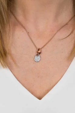 New Zinzi zilveren fantasie hanger rosé verguld paletvorm witte zirconia's ZIH1955 (zonder collier)
