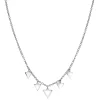 Zinzi zilveren fantasie ketting met 5 bungelende driehoekvormen 45cm ZIC1555