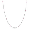 Discount Zinzi zilveren fantasie ketting met 13 roze donuts en glanzende bolletjes 42-45cm ZIC2510