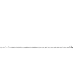 Hot Zinzi zilveren fantasie schakel armband (2,3mm breed) waarbij de ene helft bezet is met witte zirconia's 17-20cm ZIA2460