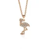 Hot Zinzi zilveren flamingo hanger in 14K rosé verguld wit 18mm ZIH2086 (zonder collier)
