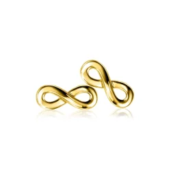 New Zinzi zilveren geelgoudvergulde oorknoppen infinity ZIO1065G