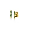 Best Zinzi zilveren geelvergulde oorknoppen staafje groen 8mm ZIO1689GG