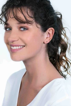 Best Zinzi zilveren geelvergulde oorknoppen staafje groen 8mm ZIO1689GG