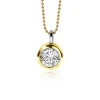 Zinzi zilveren geelvergulde hanger 17mm rond witte zirconia ZIH2 (zonder collier)