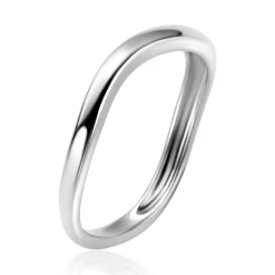 Discount Zinzi zilveren gladde ring organisch gevormd (3mm breed) ZIR2656