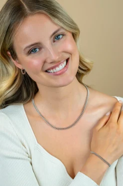 Hot Zinzi zilveren gourmet armband 4,5mm breed 18,5cm ZIA1414