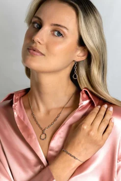 Best Zinzi zilveren gourmet collier met grotere ovale schakels en grote ovale hanger 40-45cm ZIC2481