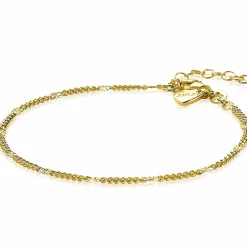 Online Zinzi zilveren gourmet fantasie armband 14K geel verguld 2,7mm breed 17-20cm ZIA2157G