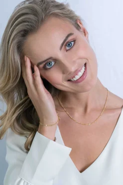 Online Zinzi zilveren gourmet fantasie armband 14K geel verguld 2,7mm breed 17-20cm ZIA2157G