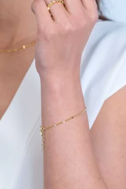 Online Zinzi zilveren gourmet fantasie armband 14K geel verguld 2,7mm breed 17-20cm ZIA2157G