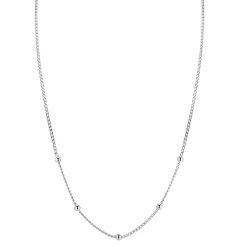Discount Zinzi zilveren gourmet ketting met vijf bolletjes 42–45cm ZIC2714