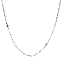 Discount Zinzi zilveren gourmet ketting met vijf bolletjes 42–45cm ZIC2714