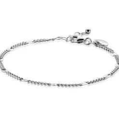 Online Zinzi zilveren gourmet schakelarmband met tien zonnestralen-plaatjes (3mm breed) ZIA2713