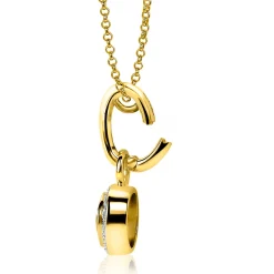 Clearance Zinzi zilveren handige hanger 14K geel verguld om je oorbedels aan een ketting te hangen ZIH1CHG