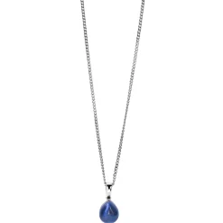 Discount Zinzi zilveren hanger blauw peervorm 20mm ZIH1934B (zonder collier)