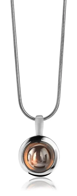 Hot Zinzi zilveren hanger bruin ZIH1043C