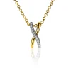 Online Zinzi zilveren hanger cross-over bicolor met witte zirconia's 15mm ZIH2234 (zonder collier)