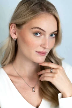 Hot Zinzi zilveren hanger cross-over bicolor met witte zirconia's 18mm ZIH2240 (zonder collier)
