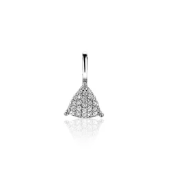 Online Zinzi zilveren hanger driehoek wit ZIH2075 (zonder collier)