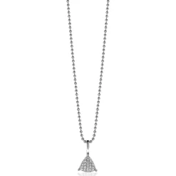 Online Zinzi zilveren hanger driehoek wit ZIH2075 (zonder collier)