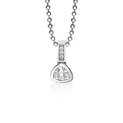 Hot Zinzi zilveren hanger driehoek wit ZIH1663 (zonder collier)