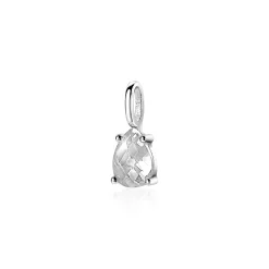 Clearance Zinzi zilveren hanger druppelvorm wit ZIH2070 (zonder collier)