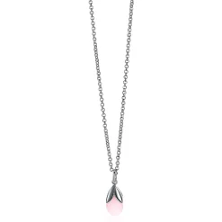 Outlet Zinzi zilveren hanger druppel roze ZIH1877R (zonder collier)