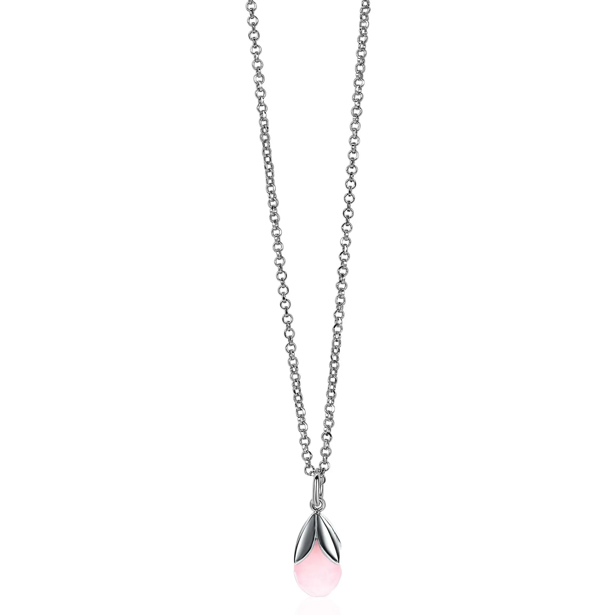Outlet Zinzi zilveren hanger druppel roze ZIH1877R (zonder collier)