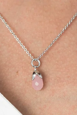 Outlet Zinzi zilveren hanger druppel roze ZIH1877R (zonder collier)