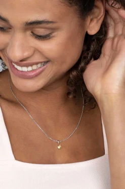 Hot Zinzi zilveren hanger druppelvorm geel ZIH2070G (zonder collier)