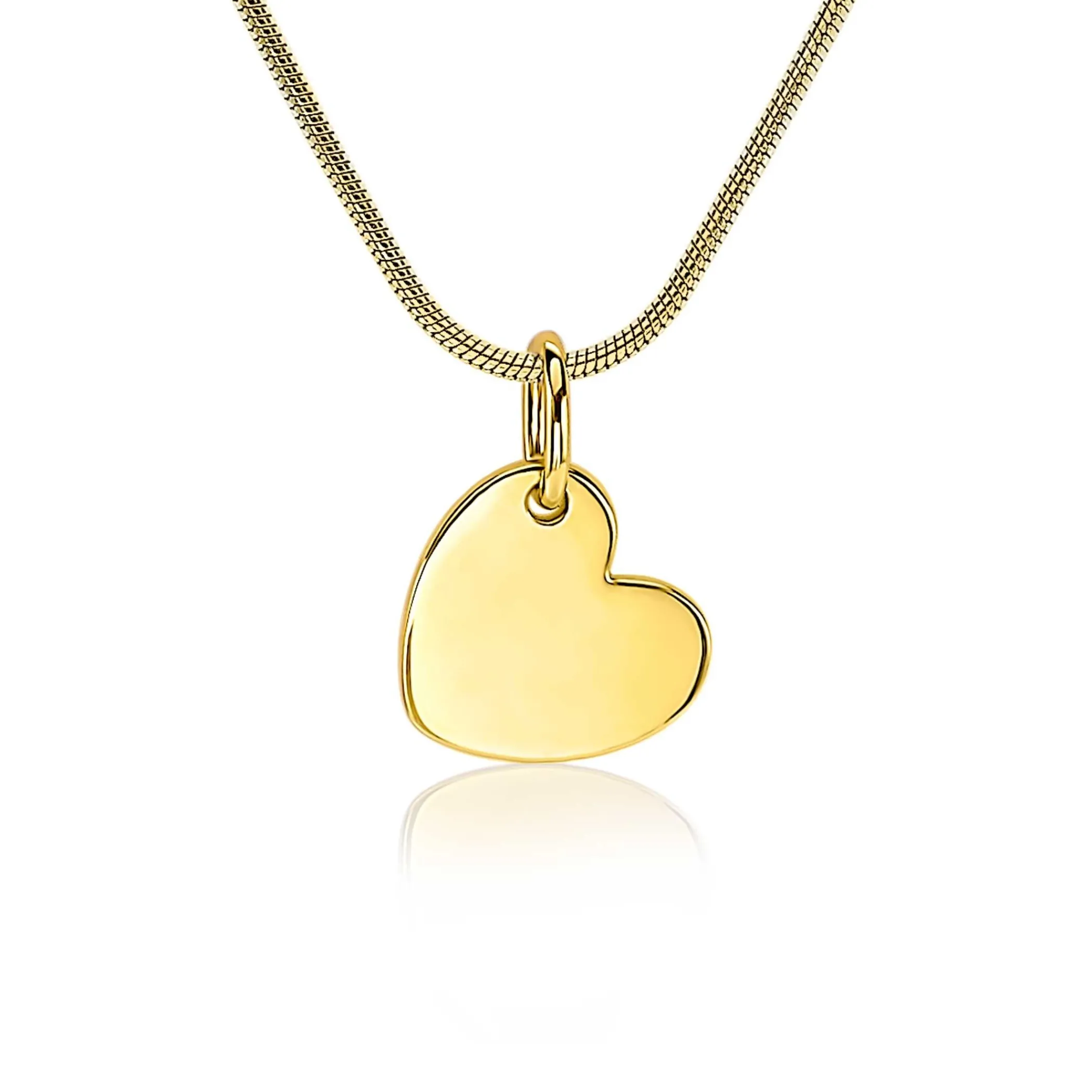 Online Zinzi zilveren hanger geel verguld glad hartje 12mm ZIH1826G (zonder collier)