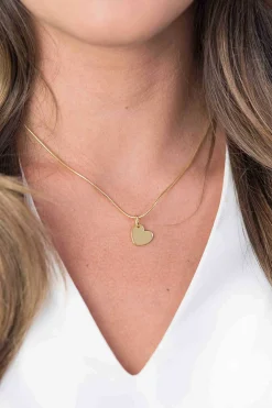 Online Zinzi zilveren hanger geel verguld glad hartje 12mm ZIH1826G (zonder collier)