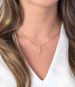 Sale Zinzi zilveren hanger geel verguld glad rechthoek ZIH2344G (zonder collier)