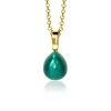 Zinzi zilveren hanger geelverguld groen peervorm 20mm ZIH1934GG (zonder collier)