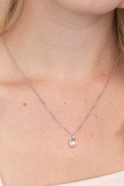 Best Zinzi zilveren hanger hartje wit ZIH2071 (zonder collier)