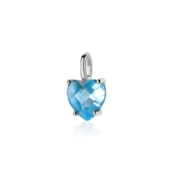 Discount Zinzi zilveren hanger hartje turquoise blauw ZIH2071T (zonder collier)